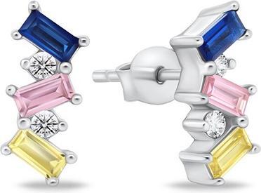 Produktbild Brilio Silver - Silver earrings with colored zircons EA946WRBW