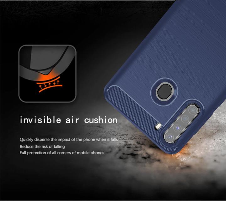Image du produit Cadorabo TPU Ultra Slim carbon edelstahl Combi Cover (Samsung Galaxy A21)