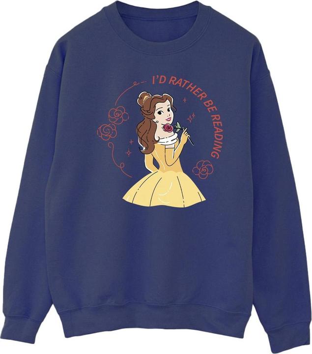 Actual product image Disney Mens Beauty And The Beast I'd Rather Be Reading Cotton Sweatshirt (M)
