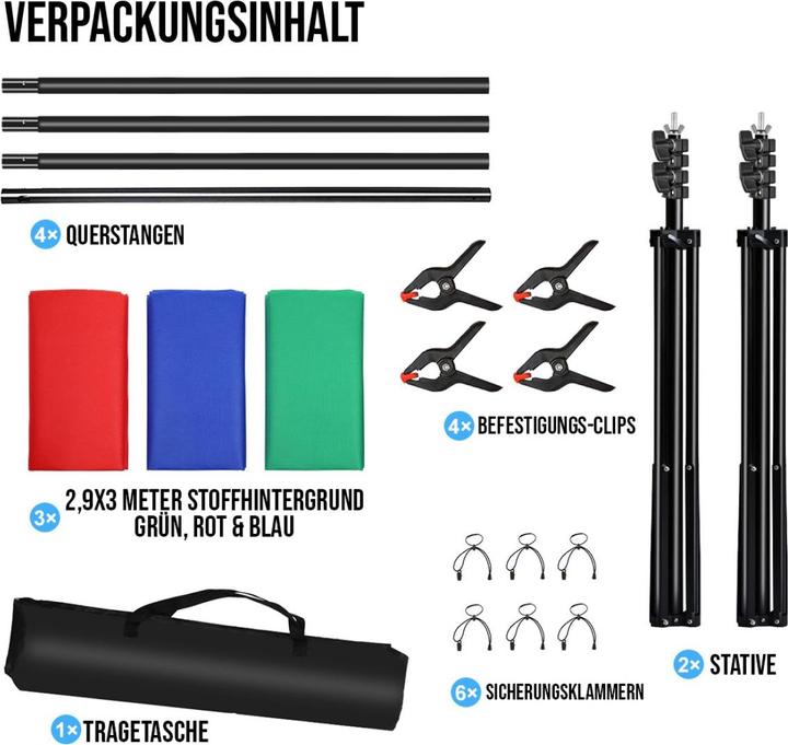 Produktbild Puluz Green Screen Studio Hintergrund Kit (300 cm, 200 cm)