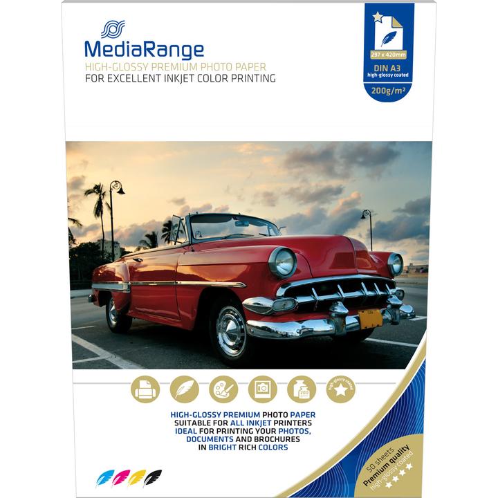 Image du produit MediaRange Haute brillance (200 g/m², A3, 50 x)
