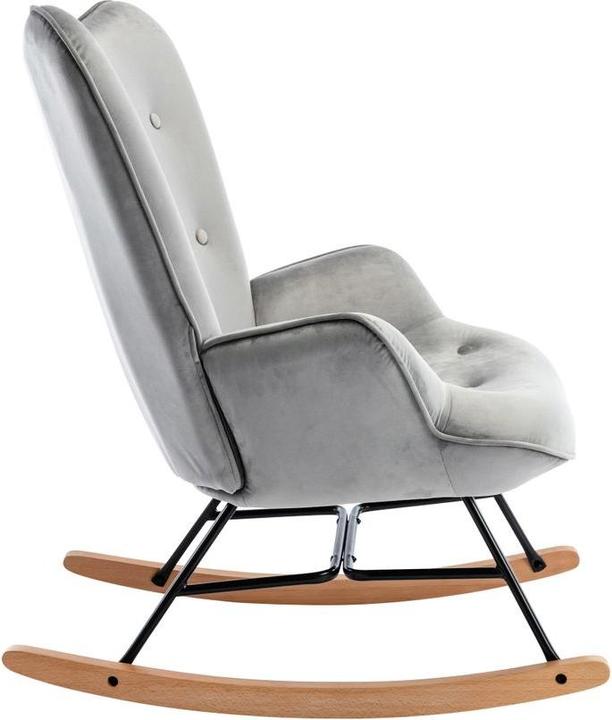 Actual product image CLP Sanka Velvet Rocking Chair, grey