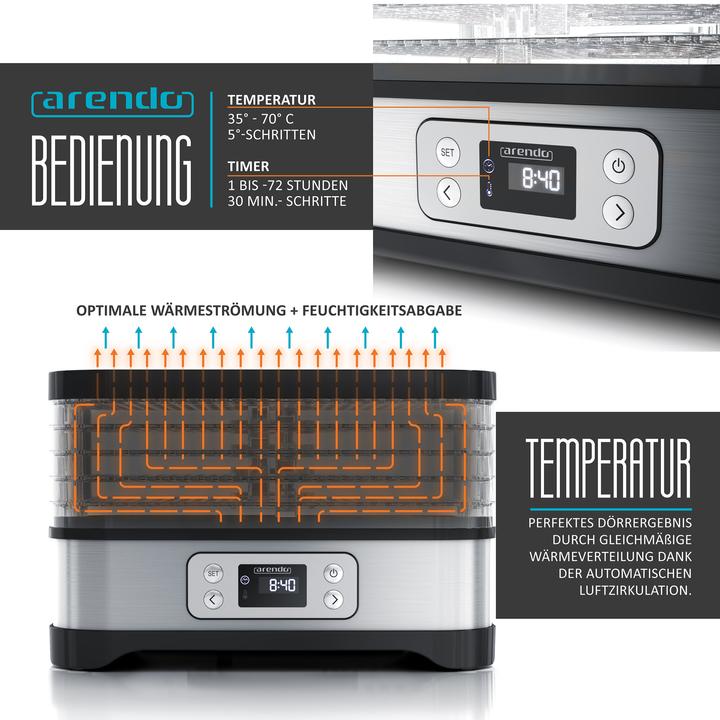 Image du produit Arendo Déshydrateur avec régulateur de température
