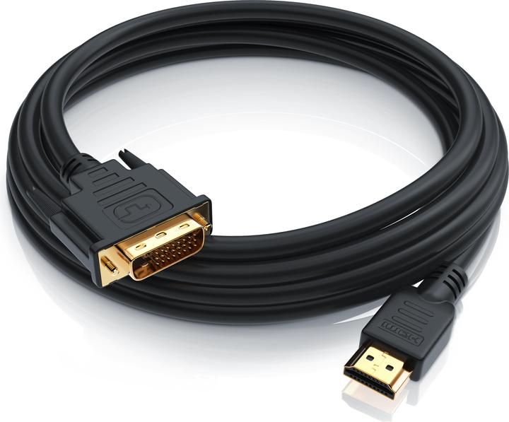 Actual product image CSL DVI to HDMI cable - Dual Link 24 1 - HDTV resolutions up to 2560x1600 - OFC copper conductor (3 m, HDMI, DVI)