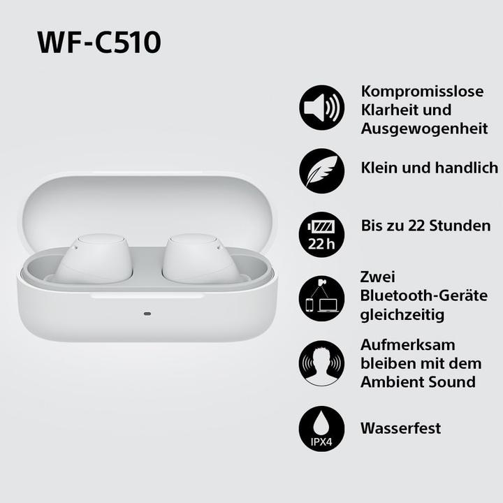 Image du produit Sony WF-C510 (pas de réduction du bruit, 11 h, Sans fil)