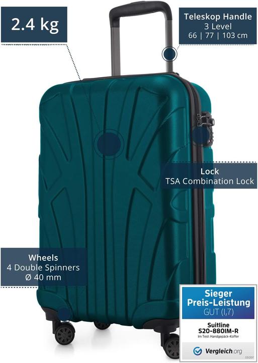 Produktbild Suitline Handgepäck Hartschalen-Koffer (34 l, Handgepäck (bis 50l))