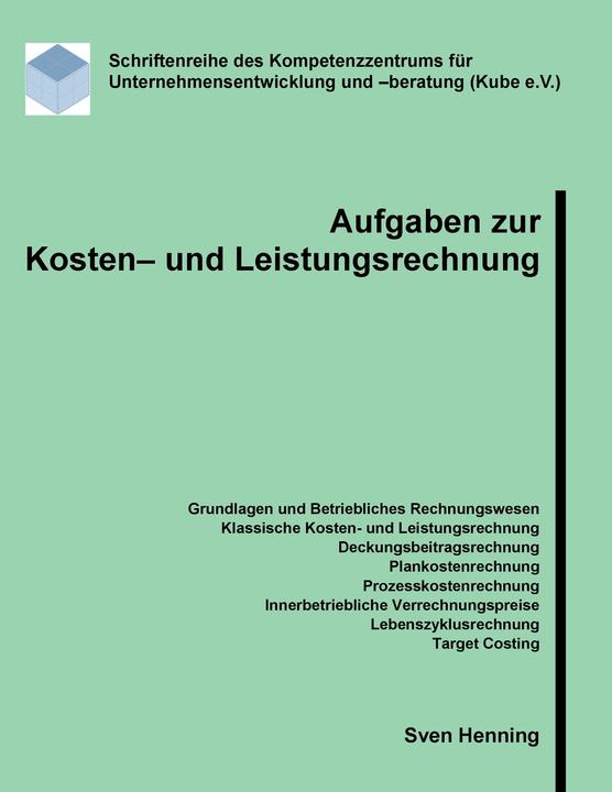 Actual product image Tasks for cost and activity accounting (German, Henning, Sven, 2017)