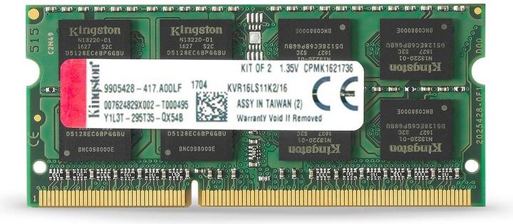 Produktbild Kingston ValueRAM (2 x 8GB, 1600 MHz, DDR3L-RAM, SO-DIMM)