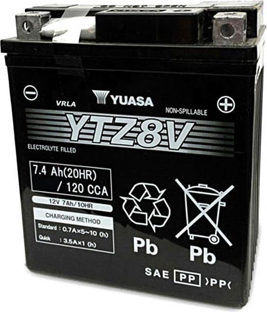 Produktbild Yuasa AGM Motorradbatterie 12V 7.4Ah 120A (12 V, 7 Ah)