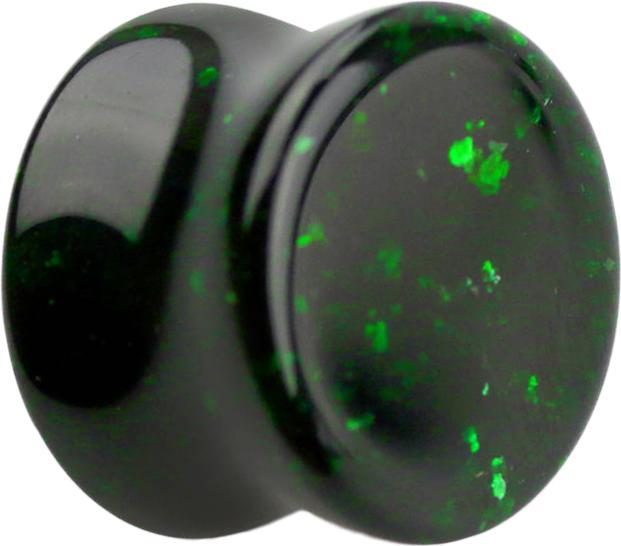 Produktbild Star Piercing Flared Plug aus grünem Glitter Sandstein (Mineralisch, ohne Messing)