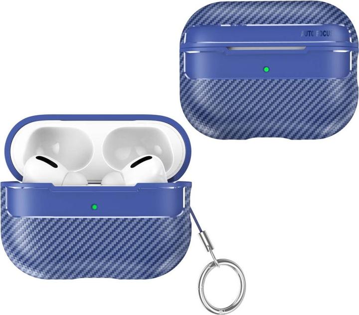 Actual product image Cover-Discount Airpods Pro 2 - Silicone case carbon look blue (Headphone bag)