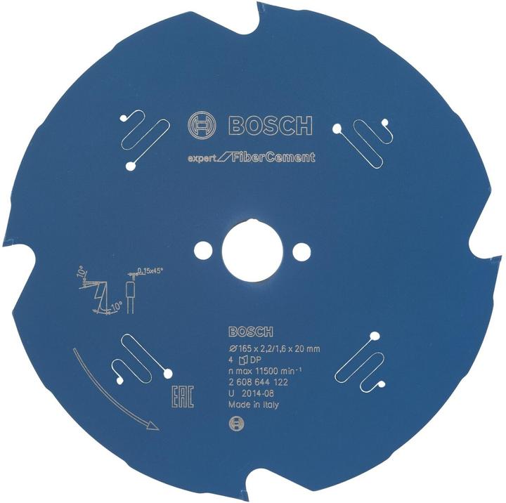 Bosch Professional Zubehör Kreissägeblatt Expert for Fibre Cement, 165 x 20 x 2,2 mm, 4