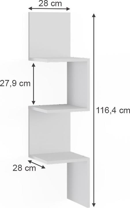 Produktbild Vicco Eckregal Paolo, Weiss, 28 x 116.4 cm 2er Set