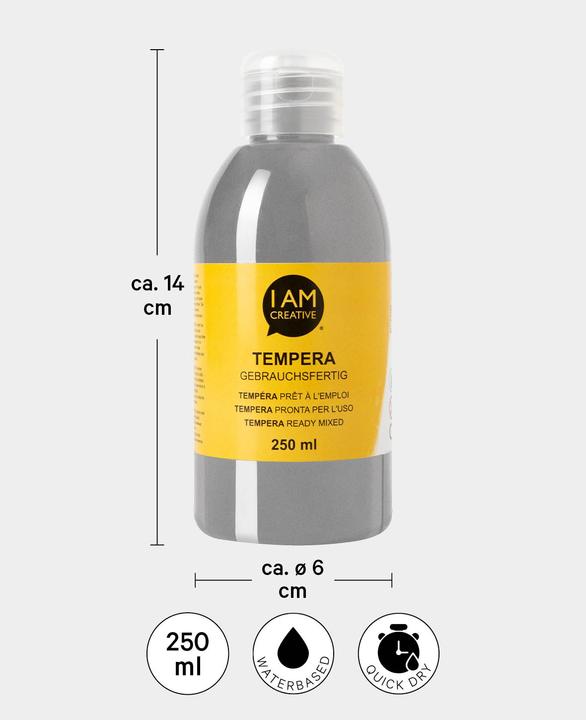 Image du produit I Am Creative Tempera, peinture à la détrempe à base d'eau, 250 ml (Argent, 250 ml)
