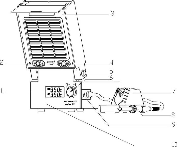 Actual product image Toolcraft Soldering station with LED lighting and soldering fume extraction