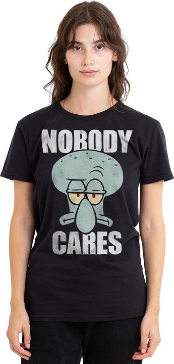 Actual product image Spongebob Squarepants Unisex Adult Nobody Cares Meme T-Shirt (L)