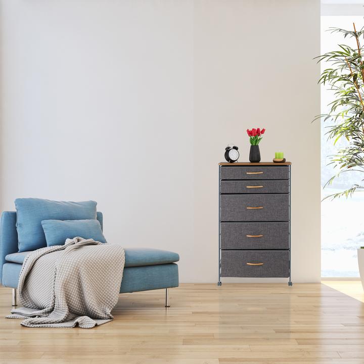 Image du produit Relaxdays Armoire à tiroirs sur roulettes (58 x 30 x 96,5 cm)