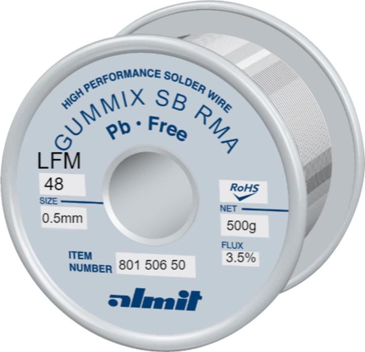 Produktbild Almit Lötdraht, Gummix SB RMA LFM-48, 0,5 mm, 500 g
