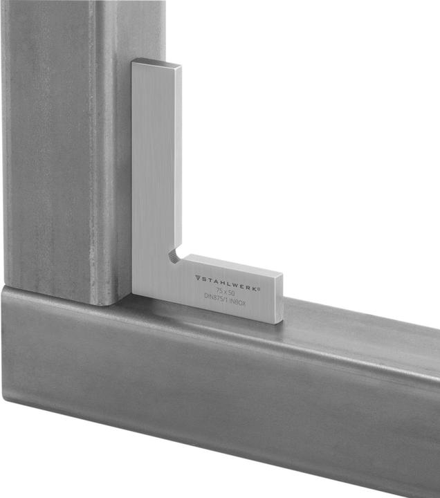 Produktbild Stahlwerk Flachwinkel 90° 75 x 50 mm DIN 875/1 aus rostfreiem Edelstahl