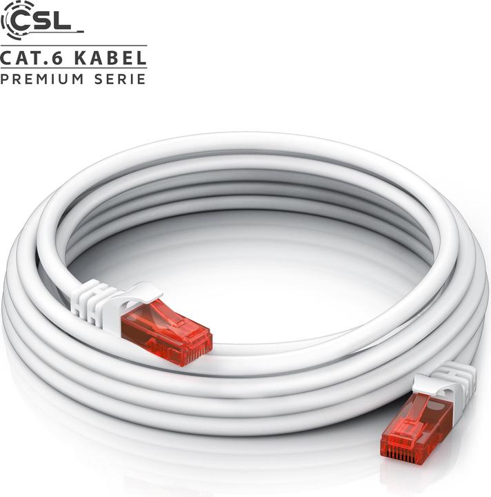 Produktbild CSL LAN Kabel CAT.6, RJ-45, Ethernet, CAT 6 Netzwerkkabel UTP Gigabit 1000 Mbit/s, CAT6 Patchkabel (S/FTP, CAT6, 0.50 m)
