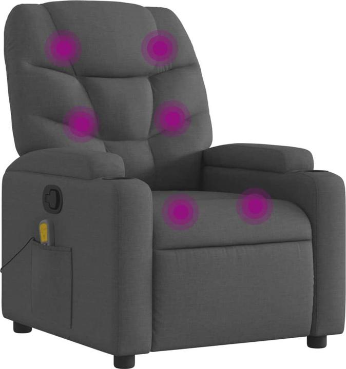 Immagine prodotto VidaXL Sedia da massaggio in tessuto grigio scuro,Colore: Grigio scuro, Materiale