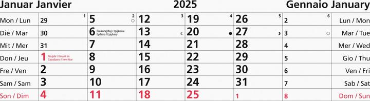 Nutritional values and ingredients Biella Tear-off calendar (24 x 9 cm, Hardcover, German, English, Italian, French)