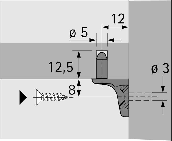 Actual product image Hettich Tablarträger Sekura (1 pcs.)