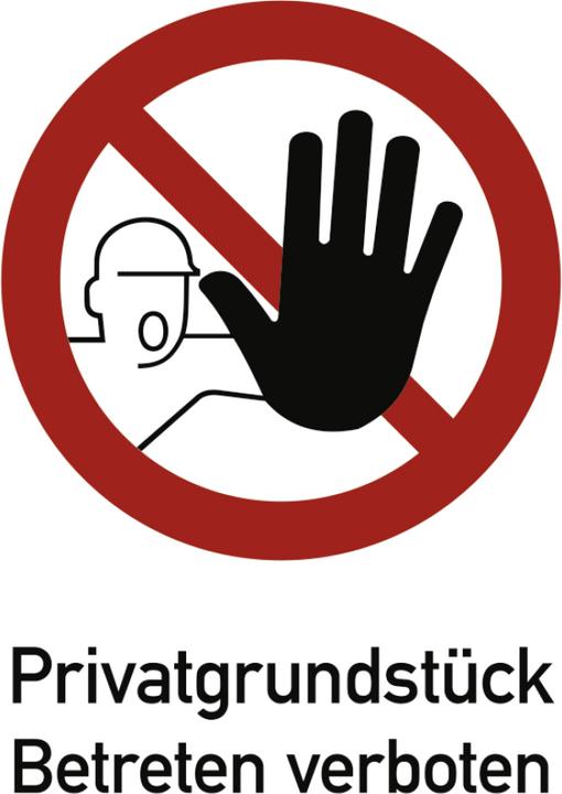 Produktbild Moravia Verbotszeichen Privatgrundstück Betreten verboten Aluminium, 262x371 mm