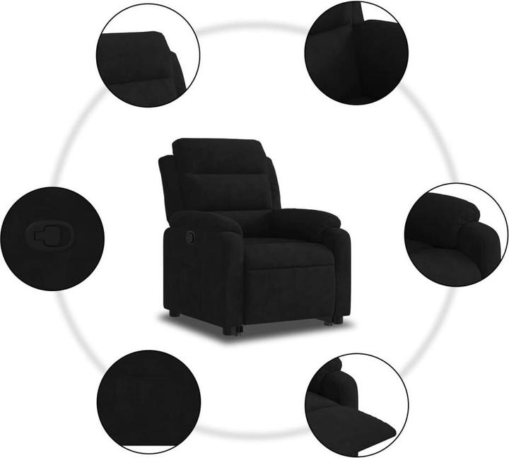 Image du produit VidaXL Fauteuil Relax Releveur Fauteuil Téléviseur Fauteuil Relax Noir Velours
