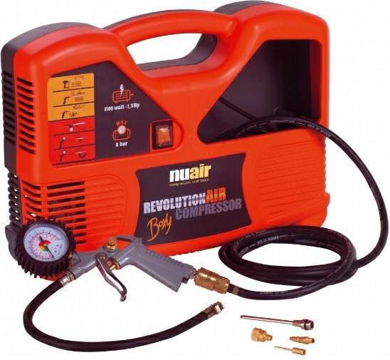 Actual product image Nutool SPRĘŻARKA BEZOLEJOWA BOXY 8Bar 1100W NUAIR (8 bar, 180 l)