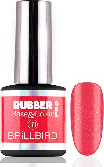 Actual product image BrillBird Rubber Gel Base&Coral #33 8ml (Coral #33, UV gel varnish)