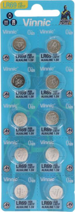 Image du produit Vinnic 10er Pack AG6, LR921, LR69, V371, SR69, L912 F, L912F (10 pcs, SR69, 29 mAh)