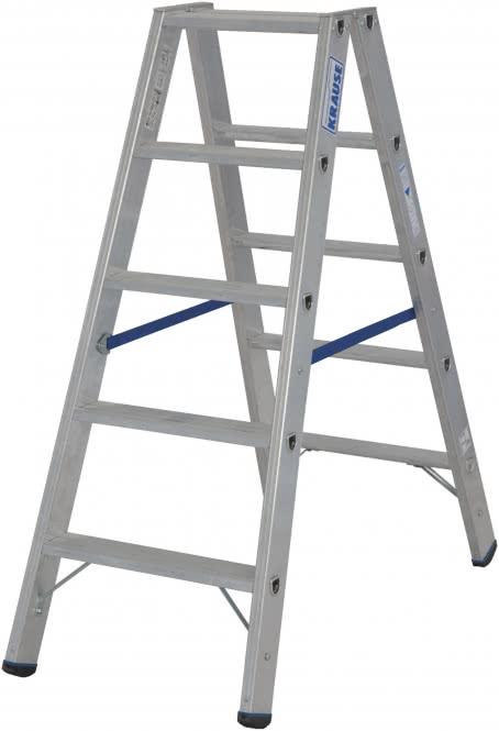 Actual product image Krause Aluminium double step ladder, without castors (Stepladder, 130 cm)