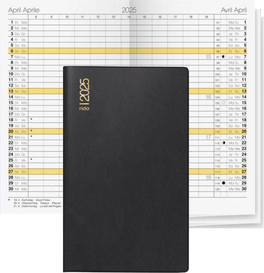Produktbild Simplex Monatsplaner Gilet 2025 (A7, Deutsch, Französisch, Italienisch, Englisch)
