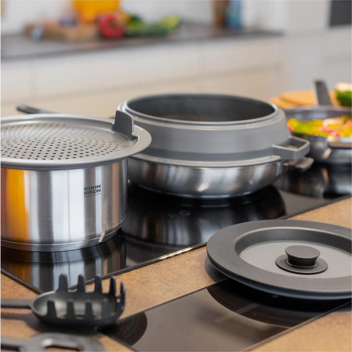 Actual product image Kuhn Rikon Frying pan set (28 cm, Pan set + pot set, Stainless steel)