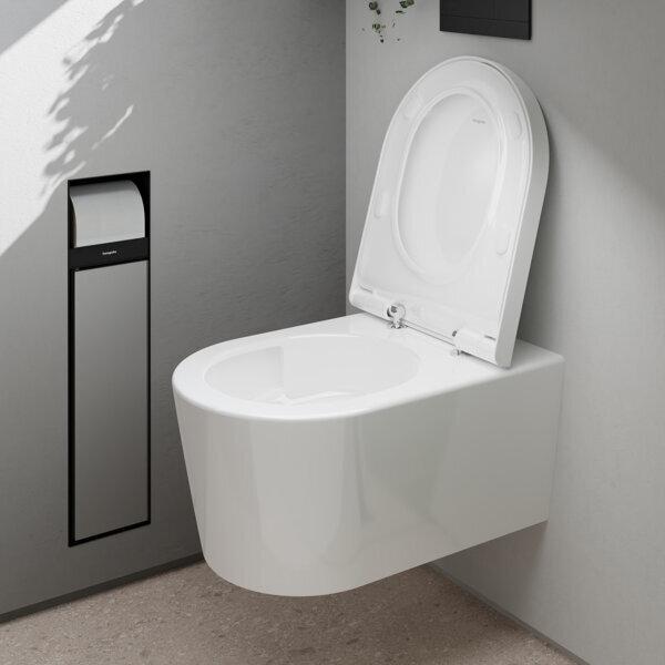 Actual product image hansgrohe EluPura S wall-hung WC set 540 AquaFall Flush, incl. WC seat, HygieneEffect, white, 540x36