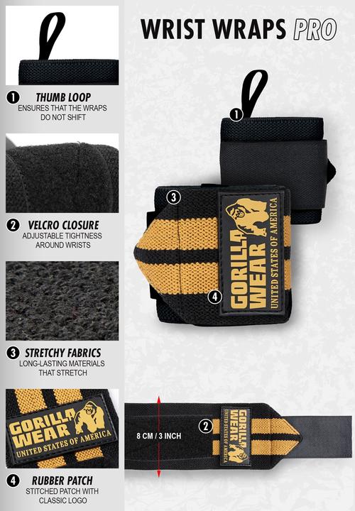 Produktbild Gorilla Wear Wear Wrist Wraps Pro (One Size)