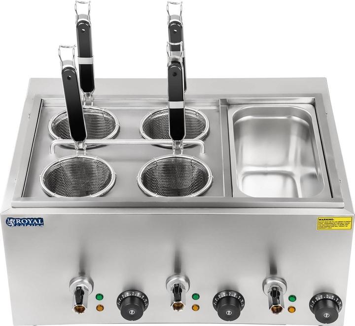 Actual product image Royal Catering Pasta Cooker with 4 Straining Baskets and 1/3 GN-Container