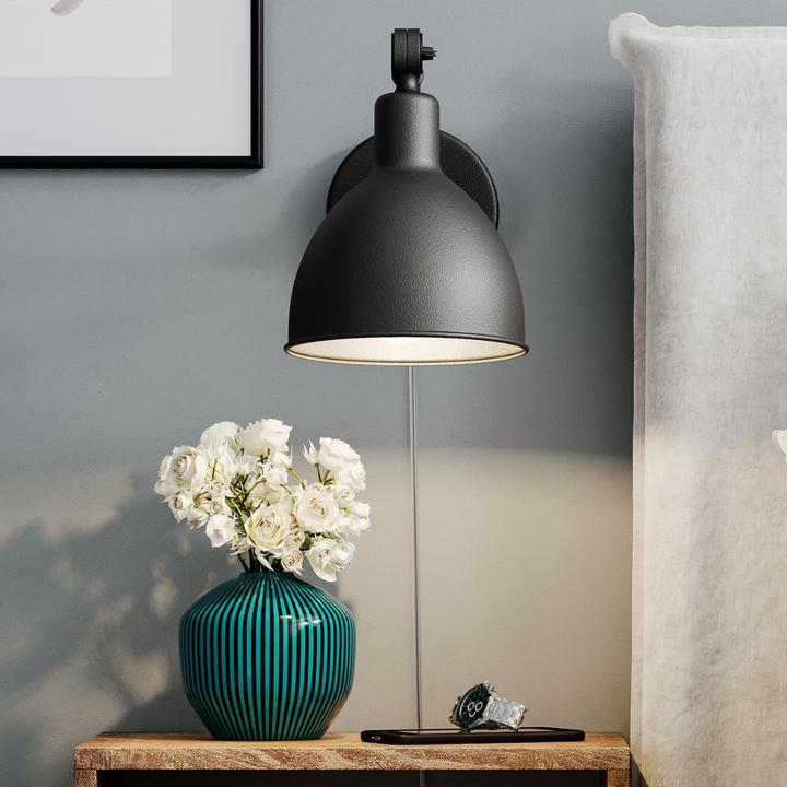 Image du produit By Rydens Bazar Mini lampe murale avec prise noire (E27)