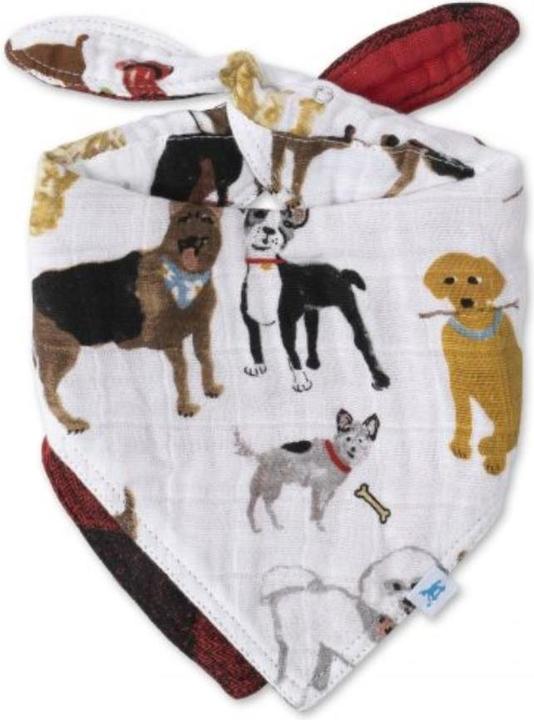 Actual product image little unicorn Cotton Muslin Reversible Bandana Bib - Woof