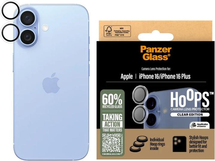 Immagine prodotto PanzerGlass Hoops Protezione trasparente per iPhone '24 6.1"/ 6.7" (1 Pezzo/i, Apple iPhone 16 Plus)