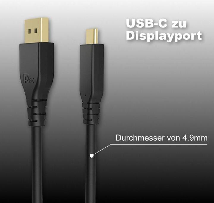 Actual product image Hermex DisplayPort – USB C (2 m, DisplayPort, USB Type C)