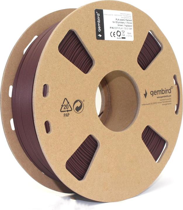 Actual product image Gembird Filament cassette PLA narrow spool (PLA, 1.75 mm, 1000 g, Brown)