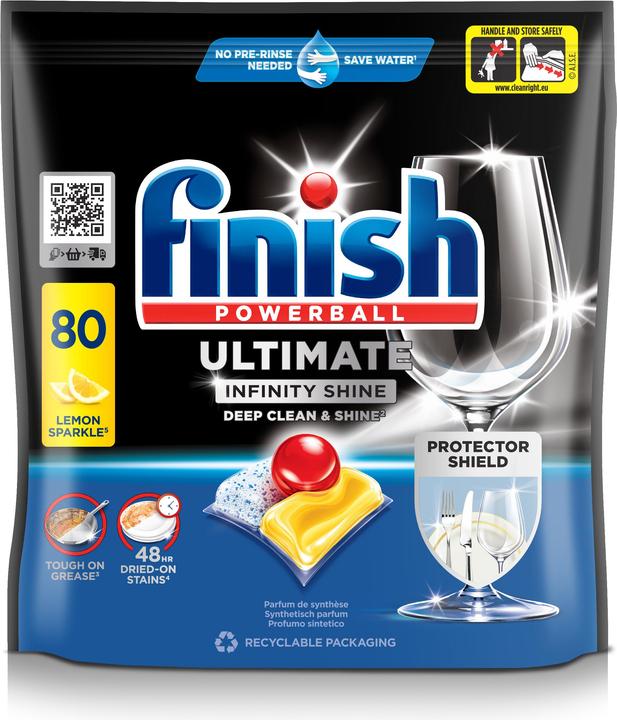 Produktbild Finish Ultimate Infinity Shine Lemon (Tabletten, 80 Waschgänge)