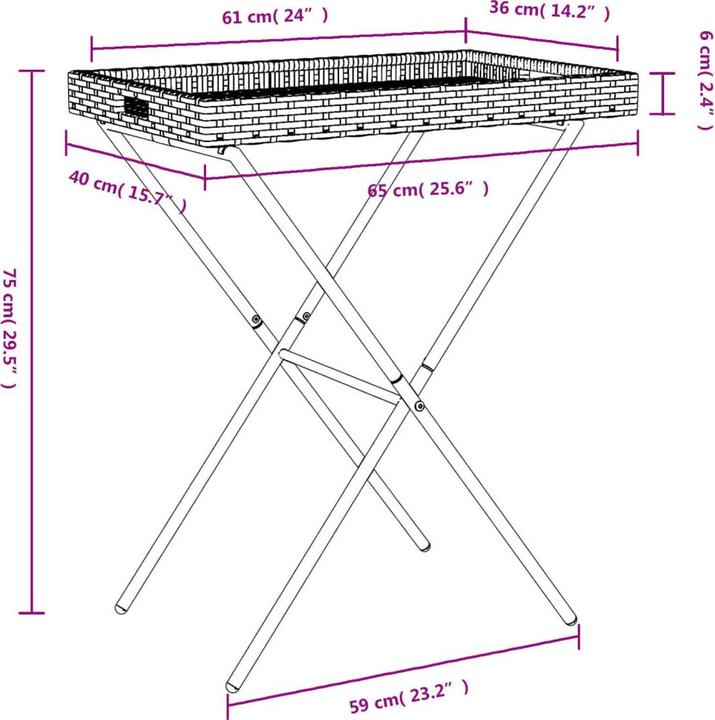 Image du produit VidaXL Table à plateau Pliable