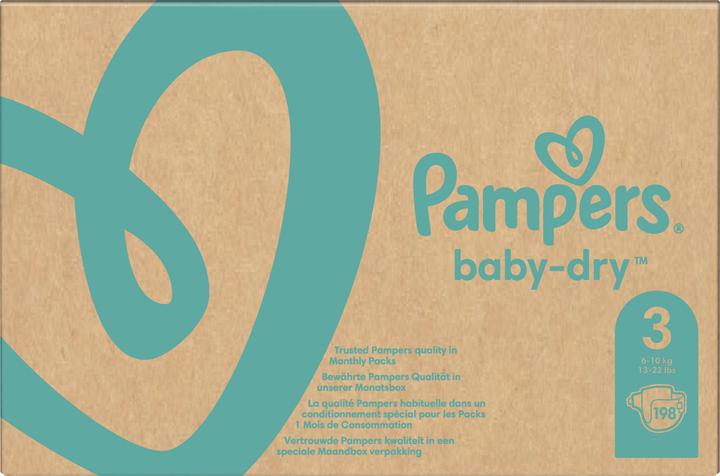 Produktbild Pampers Baby-Dry ALT (Gr. 3, Monatsbox, 198 Stück)
