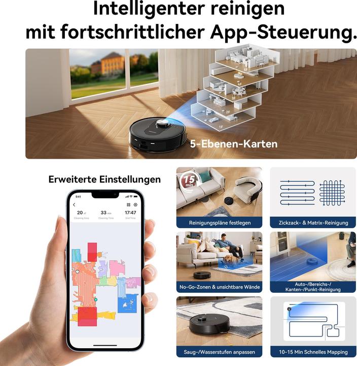 Immagine prodotto Proscenic Q8 Saugroboter mit Wischfunktion (Robot aspirapolvere)