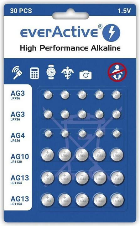 Produktbild Everactive High Performance Alkaline (30 Stk., LR41, AG4, AG10, LR44)