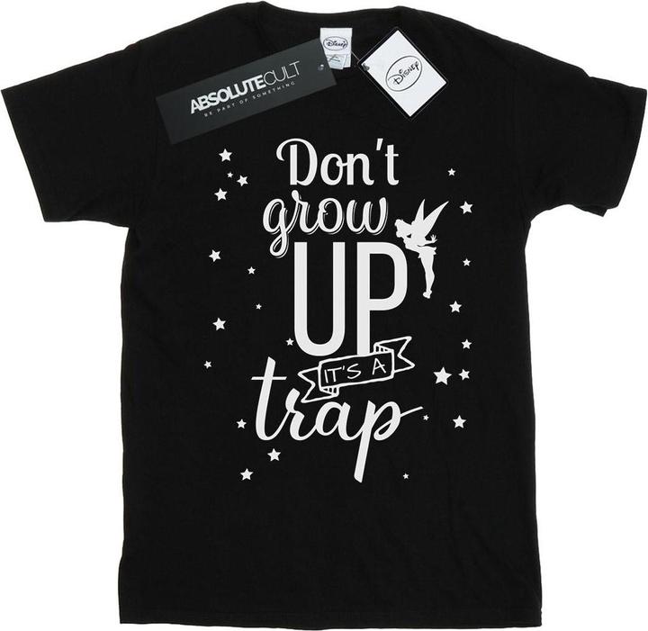 Actual product image Disney Womens/Ladies Tinker Bell Don't Grow Up Cotton Boyfriend T-Shirt (XL)