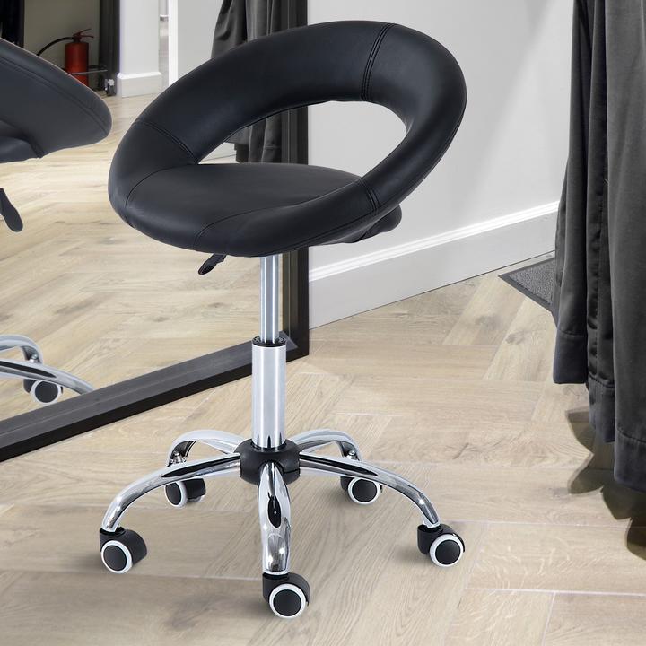Image du produit Homcom Tabouret à roulettes réglable en hauteur